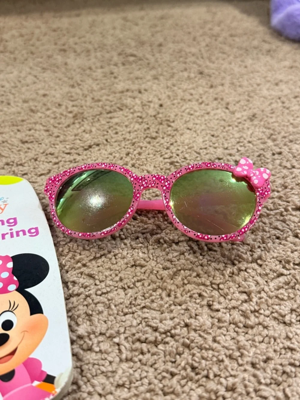 Disney Baby Sharing and Caring Book + Minnie Sunglasses Bundle